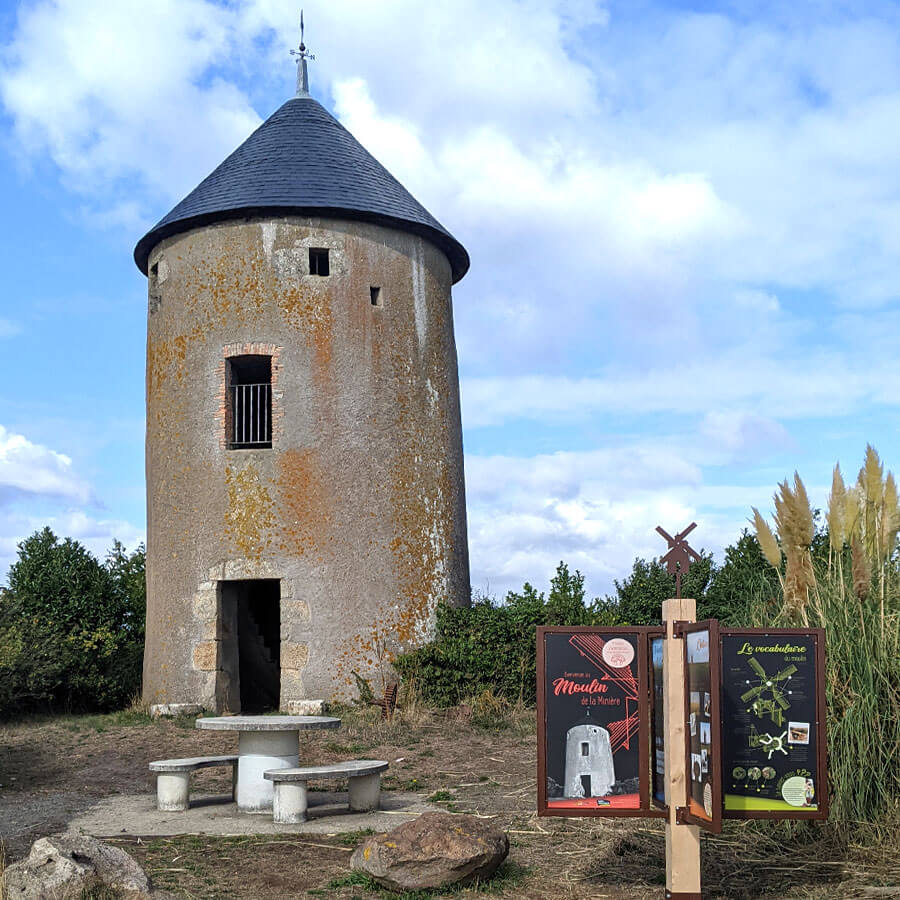 Moulin de la Minière - Ville de Monnières - Panneau touristique