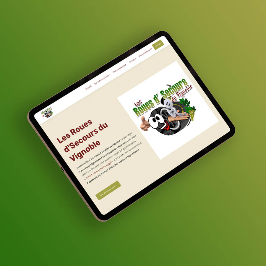 Site internet de l'association "Les Roues d'Secours du Vignoble"